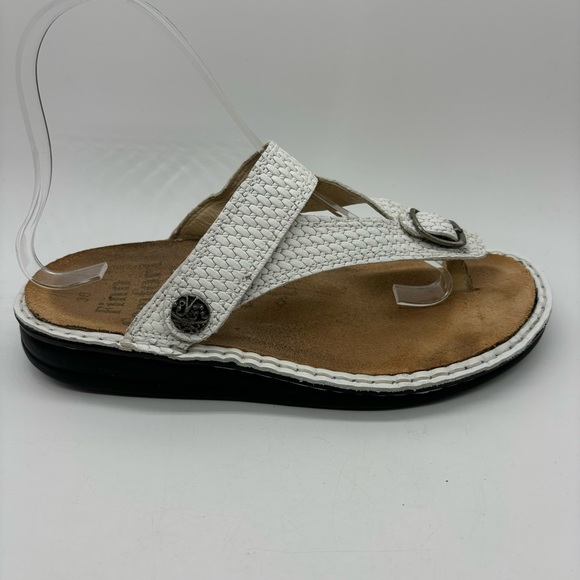 Finn Comfort Alexandria Women White WovenLeather Thong Sandals Size 36 US6